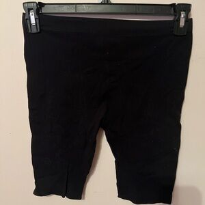 Black Ribbed Biker Shorts